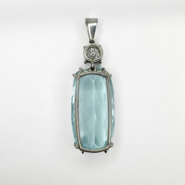 Aquamarine And Diamond Pendant - Saddingtons Jewellery Stand 375 - image 2