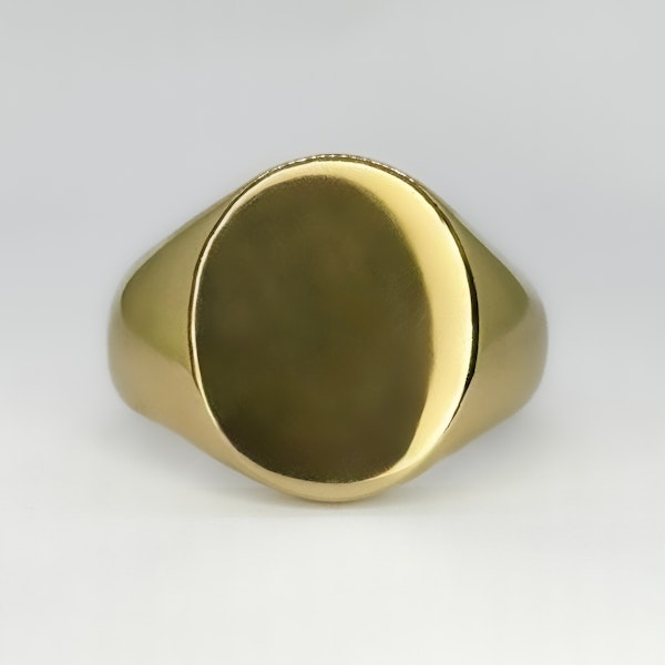 Gold Oval Signet Ring 9.3g - Saddingtons Jewellery Stand 375 - image 1