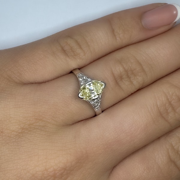 1.15ct Yellow Diamond Navette Ring - Saddingtons Jewellery Stand 375 - image 3