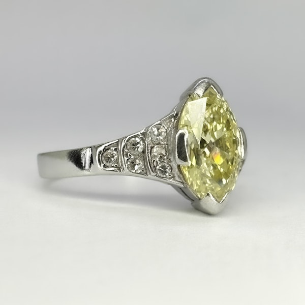 1.15ct Yellow Diamond Navette Ring - Saddingtons Jewellery Stand 375 - image 2