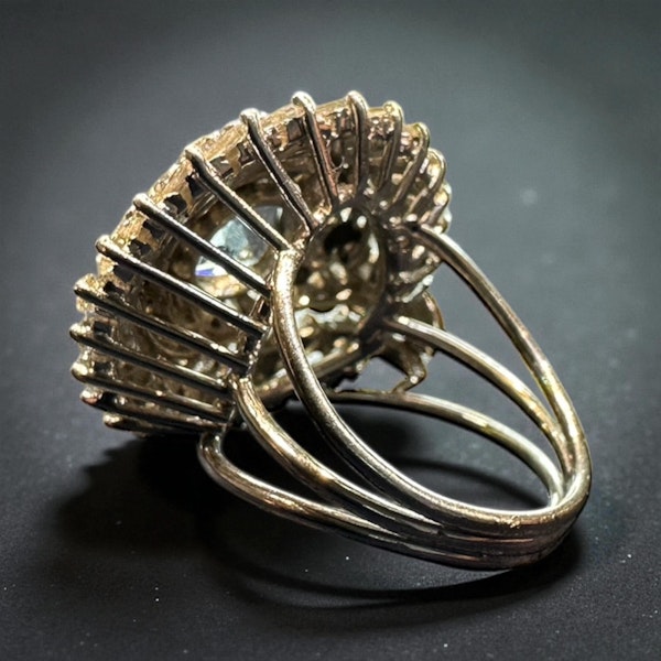 Eternal Elegance: Aquamarine & Diamond Cocktail Ring - image 3