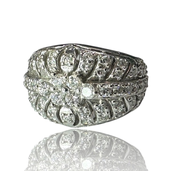 Art-Deco Style Diamond Ring in 18k White Gold - image 2