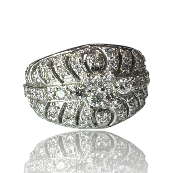 Art-Deco Style Diamond Ring in 18k White Gold - image 3