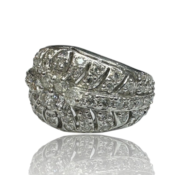 Art-Deco Style Diamond Ring in 18k White Gold - image 5