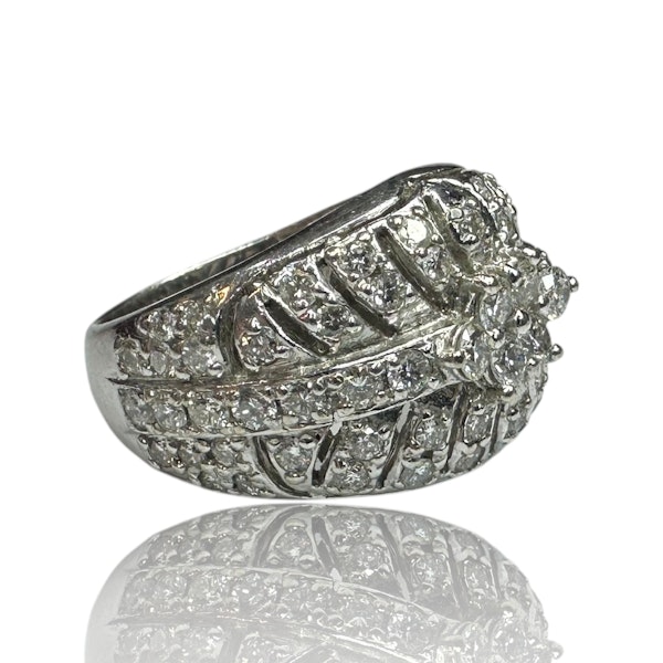 Art-Deco Style Diamond Ring in 18k White Gold - image 6