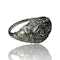 Art-Deco Style Diamond & Sapphire Platinum Ring - image 3