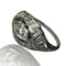 Art-Deco Style Diamond & Sapphire Platinum Ring - image 1