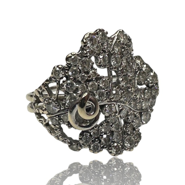 Lily Pad Diamond Ring in 18k White Gold - image 2