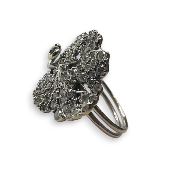 Lily Pad Diamond Ring in 18k White Gold - image 4