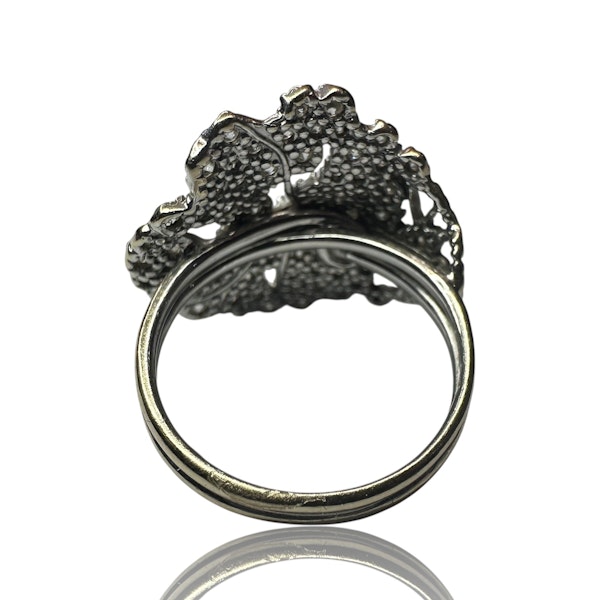 Lily Pad Diamond Ring in 18k White Gold - image 5