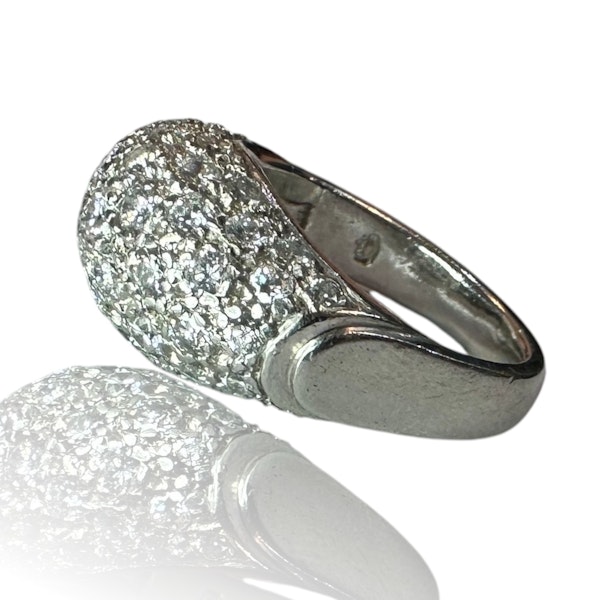 1950's Platinum Pavé Diamond Ring - image 2