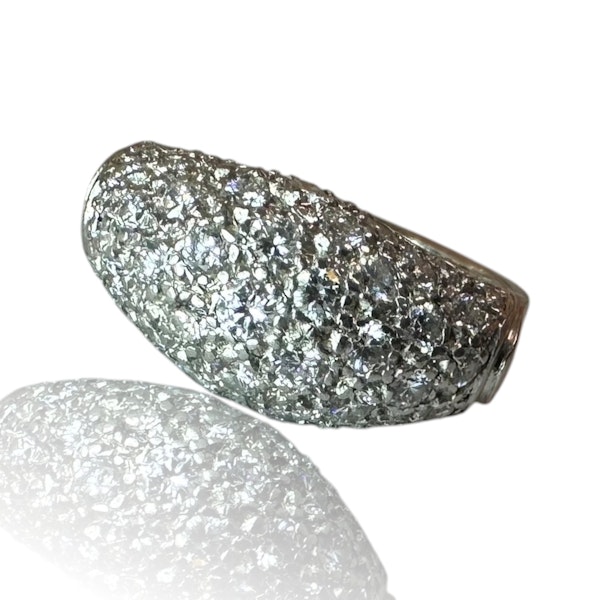 1950's Platinum Pavé Diamond Ring - image 3