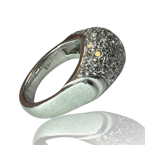 1950's Platinum Pavé Diamond Ring - image 4