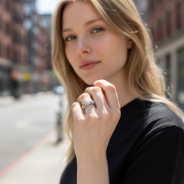 An elegant Flush-Set Diamond Band in 18k White Gold - image 2