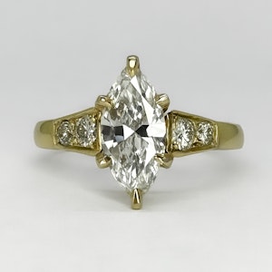 1.16ct Navette Diamond Solitaire Ring - Saddingtons Jewellery Stand 375