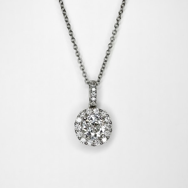 0.82ct Diamond Halo Pendant - Saddingtons Jewellery Stand 375 - image 1