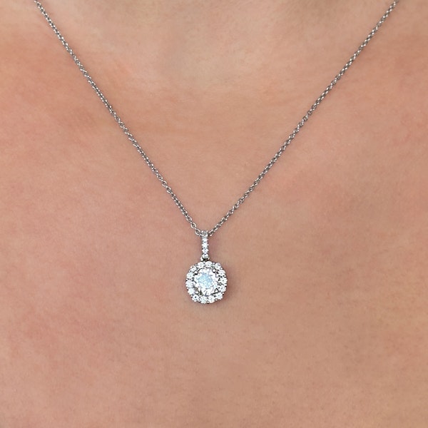 0.82ct Diamond Halo Pendant - Saddingtons Jewellery Stand 375 - image 3