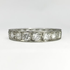 Platinum Diamond Full Eternity Ring - Saddingtons Jewellery Stand 375