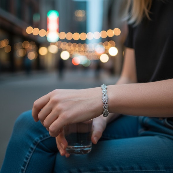 Late Art-Deco Diamond Bracelet - image 3