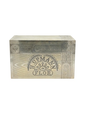 Antique Russian silver trompe l'oeil large cigar box, Moscow, 1888 by Ovchinnikov.