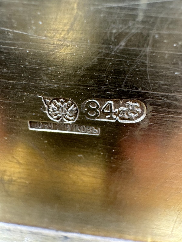 Antique Russian silver trompe l'oeil large cigar box, Moscow, 1888 by Ovchinnikov. - image 8