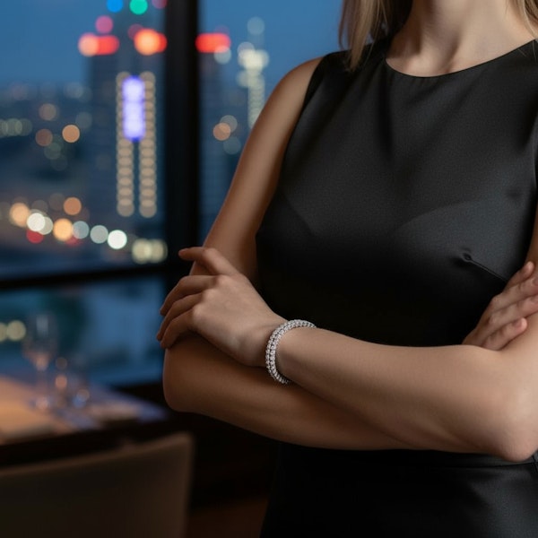 Exquisite 4.24ct Diamond Bangle in 18k White Gold - image 5