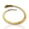 Luxurious 22k Yellow Gold Antique Snake Bangle with Diamonds & Garnet Eyes - image 3
