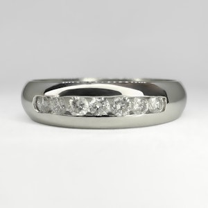 Platinum Band Ring Diamond Set - Saddingtons Jewellery Stand 375