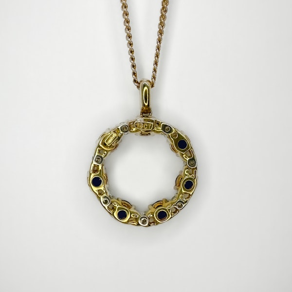 Circular Diamond Sapphire Pendant - Saddingtons Jewellery Stand 375 - image 3