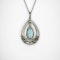 Pear Drop Aquamarine Diamond Pendant - Saddingtons Jewellery Stand 375 - image 3