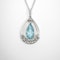 Pear Drop Aquamarine Diamond Pendant - Saddingtons Jewellery Stand 375 - image 1