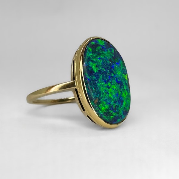 Antique Oval Black Opal Ring - Saddingtons Jewellery Stand 375 - image 2
