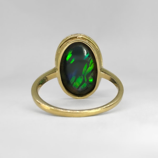 Antique Oval Black Opal Ring - Saddingtons Jewellery Stand 375 - image 4