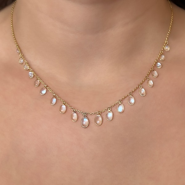 15ct Moonstone Drop Necklace - Saddingtons Jewellery Stand 375 - image 1
