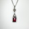 Deep Pink Tourmaline Diamond Drop Pendant - Saddingtons Jewellery Stand 375 - image 3