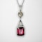 Deep Pink Tourmaline Diamond Drop Pendant - Saddingtons Jewellery Stand 375 - image 1