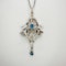 Art Nouveau Aquamarine Pendant - Saddingtons Jewellery Stand 375 - image 3