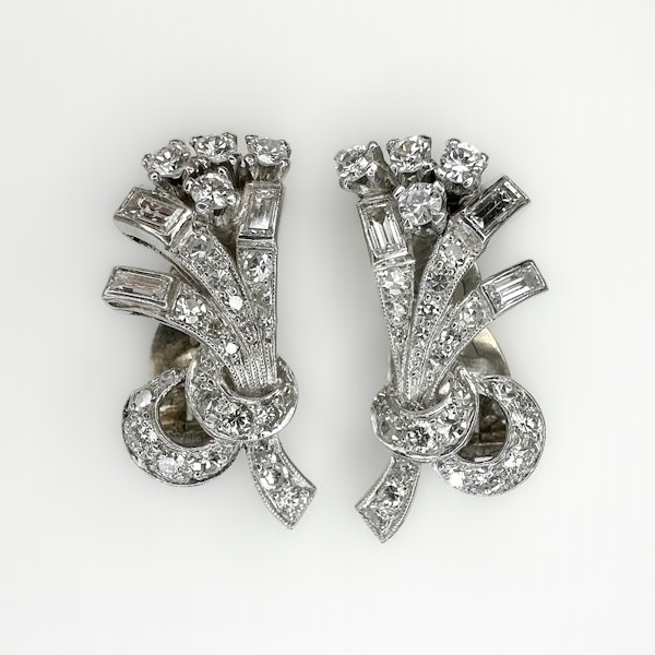 Baguette & Brilliant Cut Diamond Earrings - Saddingtons Jewellery Stand 375 - image 1