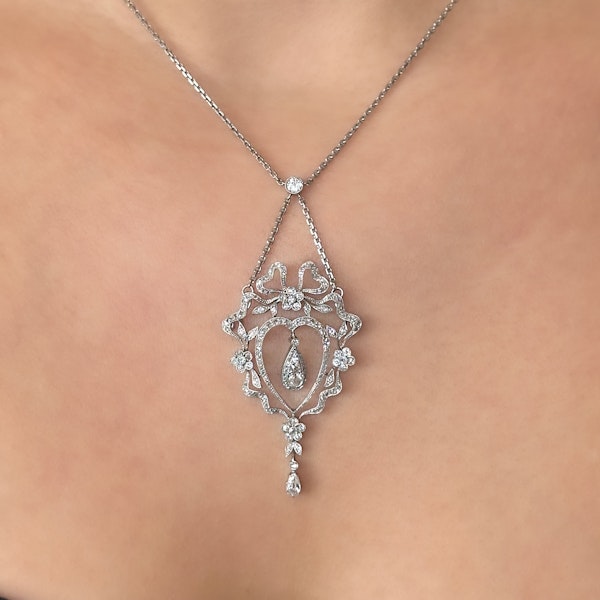 Belle Epoque Diamond Heart Pendant - Saddingtons Jewellery Stand 375 - image 2