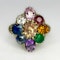 Rare Antique Multi Gem Cluster Ring - Saddingtons Jewellery Stand 375 - image 1