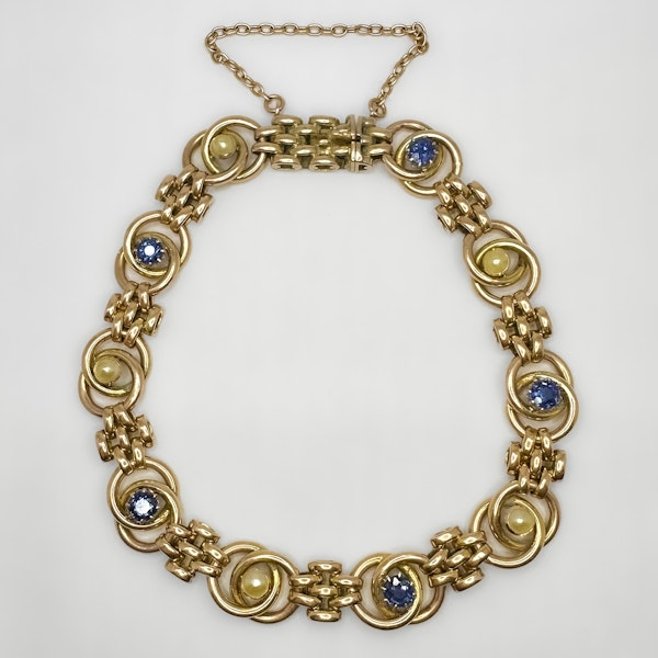 15ct Sapphire and Pearl Bracelet - Saddingtons Jewellery Stand 375 - image 2