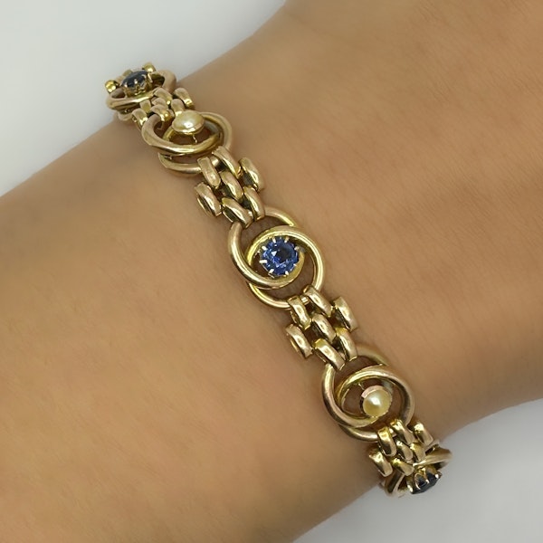 15ct Sapphire and Pearl Bracelet - Saddingtons Jewellery Stand 375 - image 1