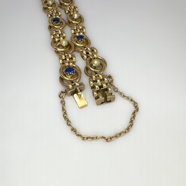 15ct Sapphire and Pearl Bracelet - Saddingtons Jewellery Stand 375 - image 4