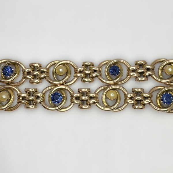 15ct Sapphire and Pearl Bracelet - Saddingtons Jewellery Stand 375 - image 3