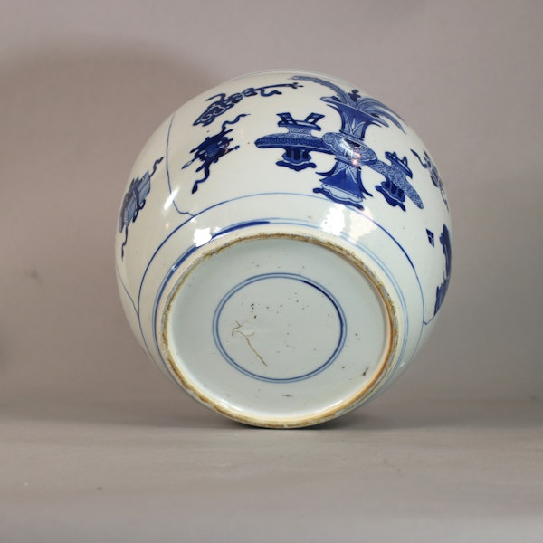 Chinese blue and white food vessel of bulbous form Kangxi(1662-1722) - image 6