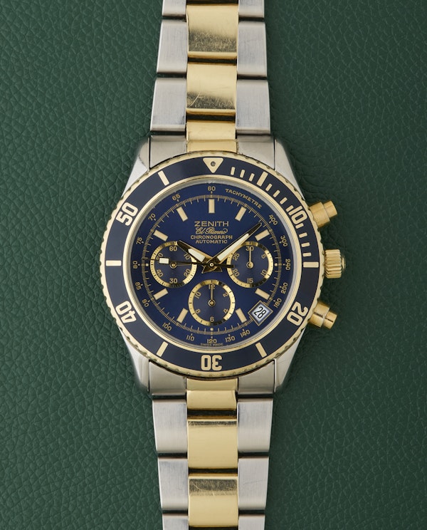 Zenith De Luca 89.0310.400 El Primero Blue Dial Steel & 14K Gold - image 1