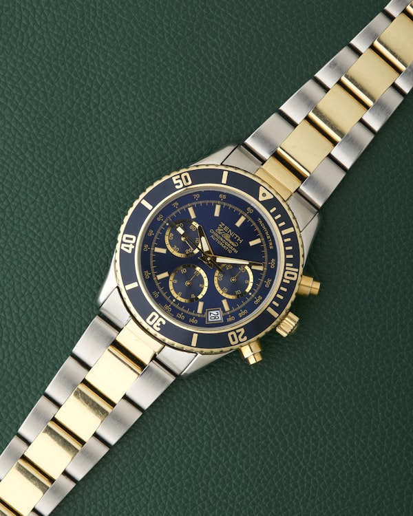 Zenith De Luca 89.0310.400 El Primero Blue Dial Steel & 14K Gold - image 3