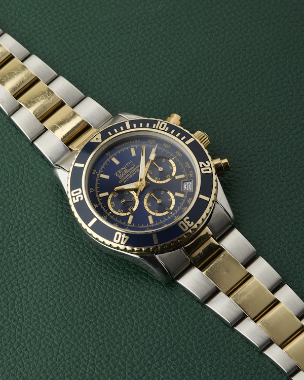 Zenith De Luca 89.0310.400 El Primero Blue Dial Steel & 14K Gold - image 8