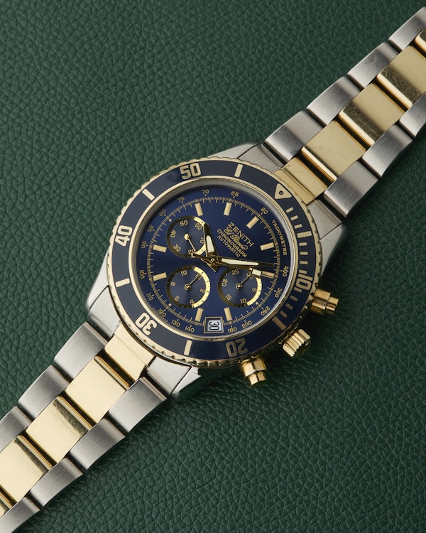 Zenith De Luca 89.0310.400 El Primero Blue Dial Steel & 14K Gold - image 6