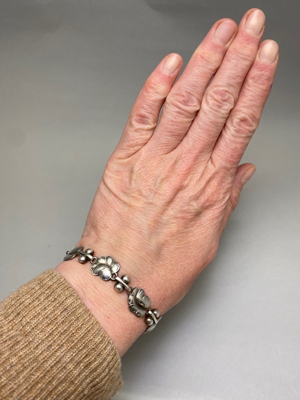 Georg Jensen Silver Bracelet import marks for London 1993, SHAPIRO & Co since1979 - image 2